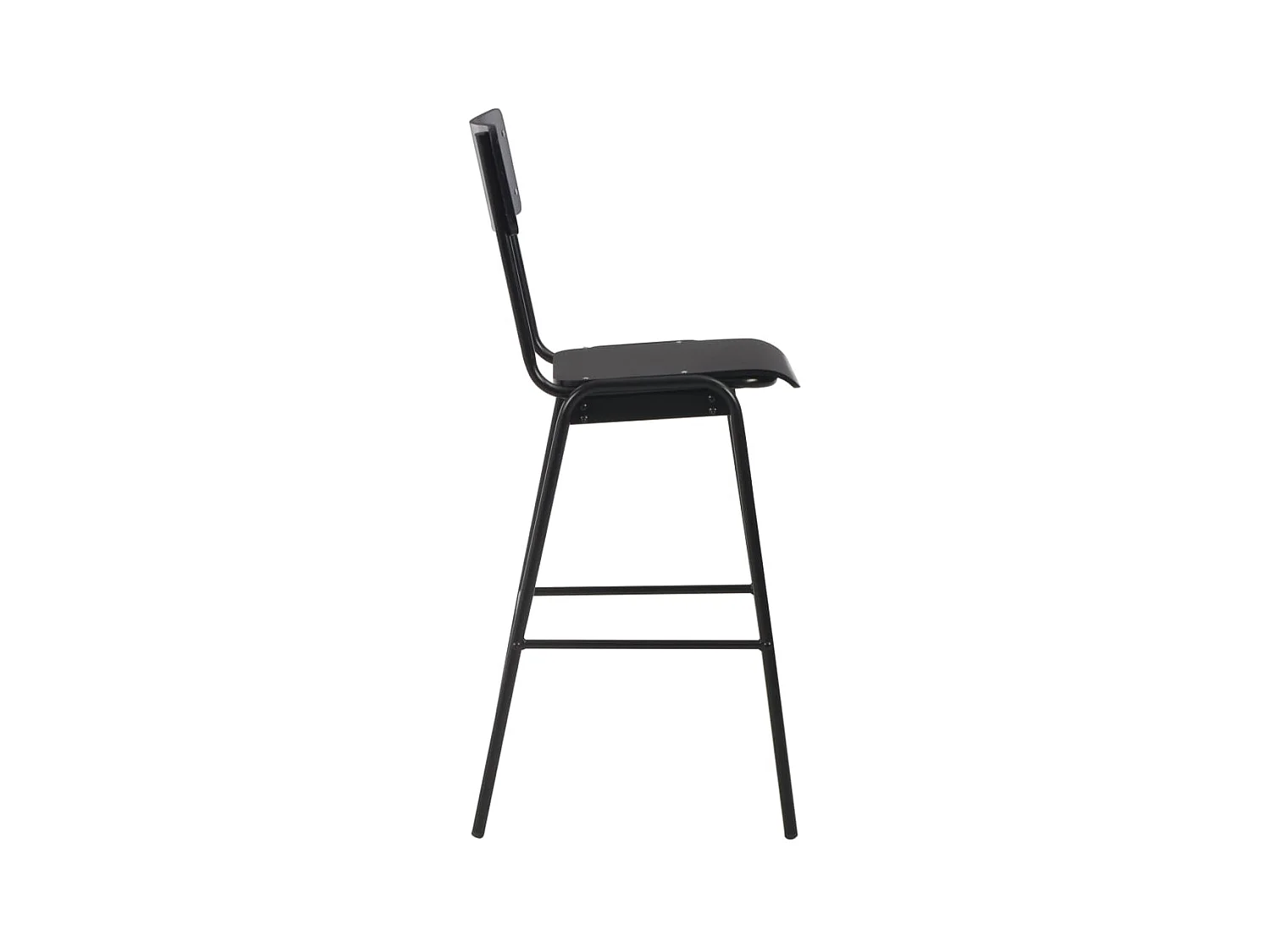 Barstoelen 2 st massief multiplex staal zwart NL884315