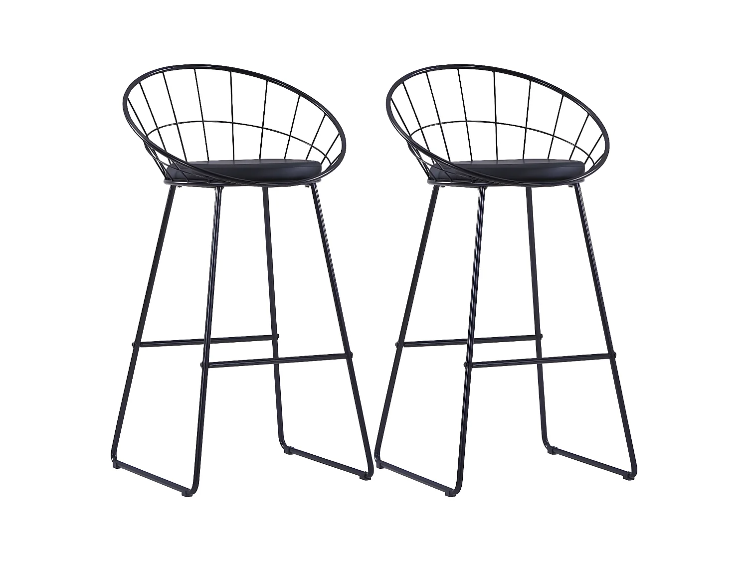 Tabourets de bar lot de 2 noir similicuir SEF89070