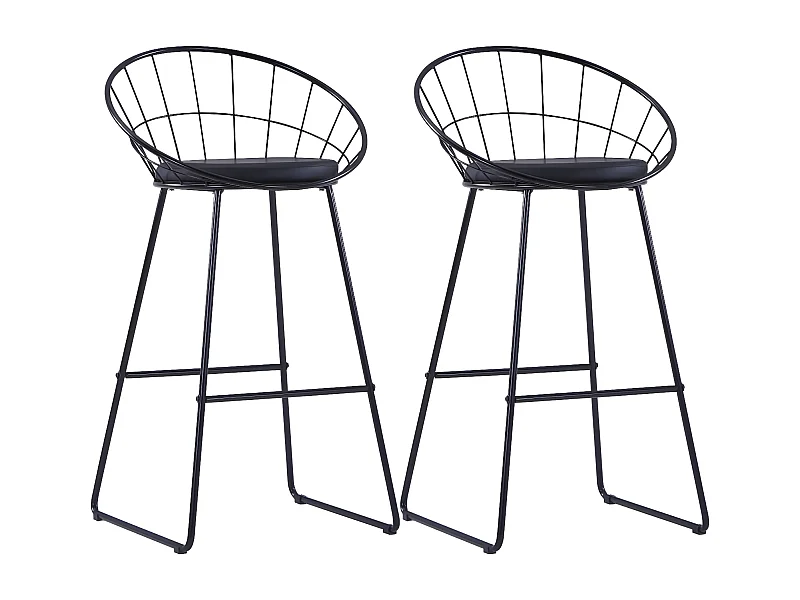 Tabourets de bar lot de 2 noir similicuir SEF89070