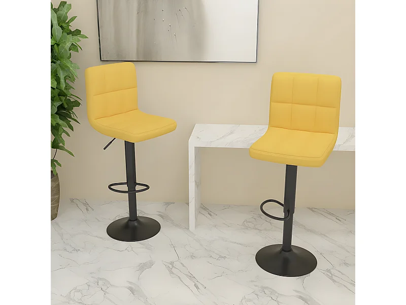 Bancos de bar 2 pcs tecido amarelo mostarda PT920381