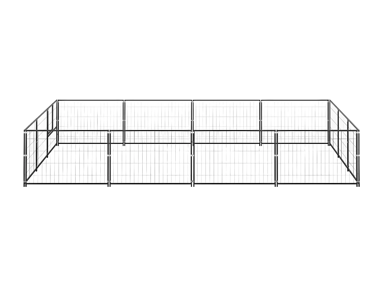 Canil para cães 12 m² aço preto PT204059