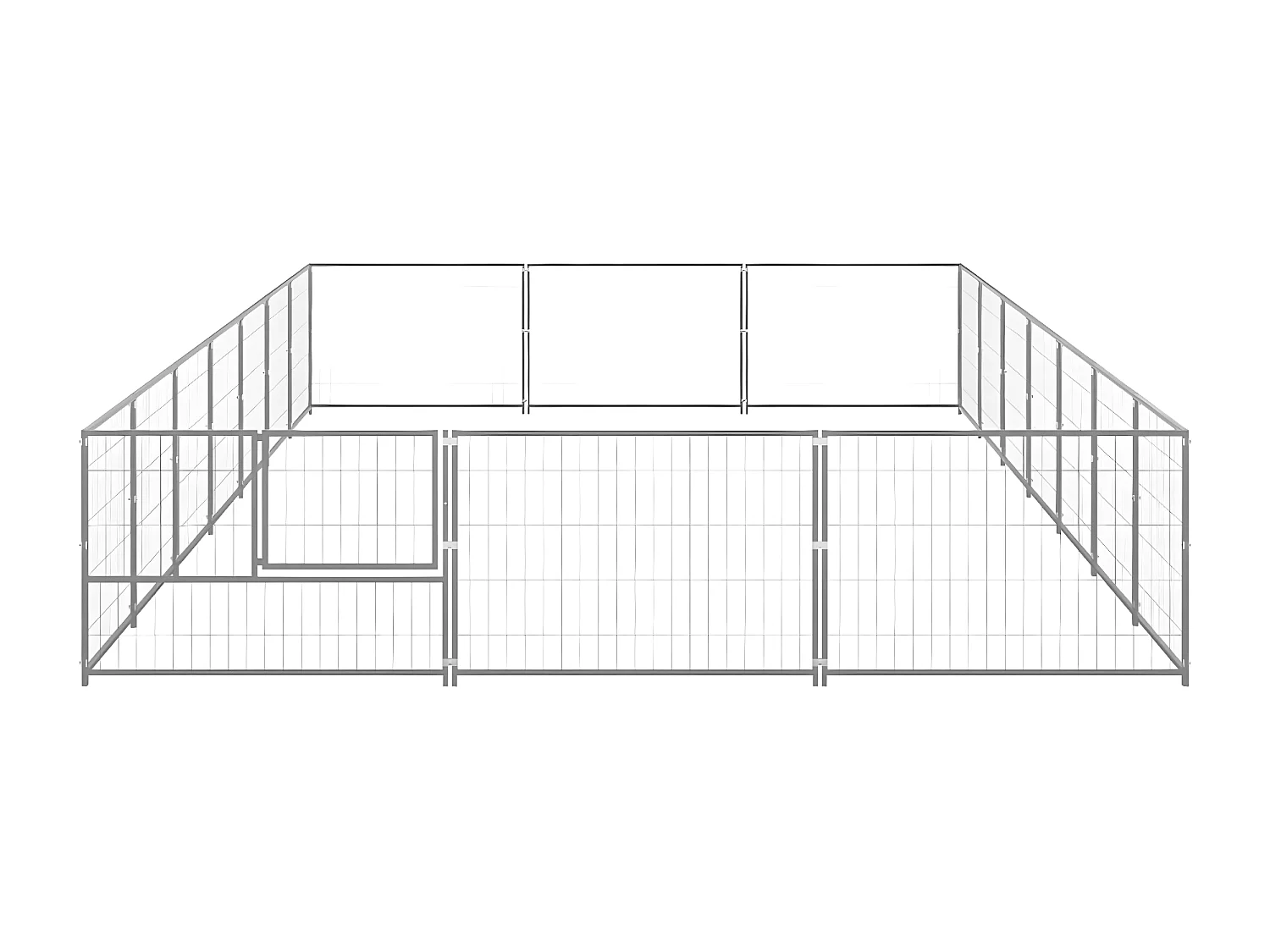 Perrera plateada 21 m² acero ES161258