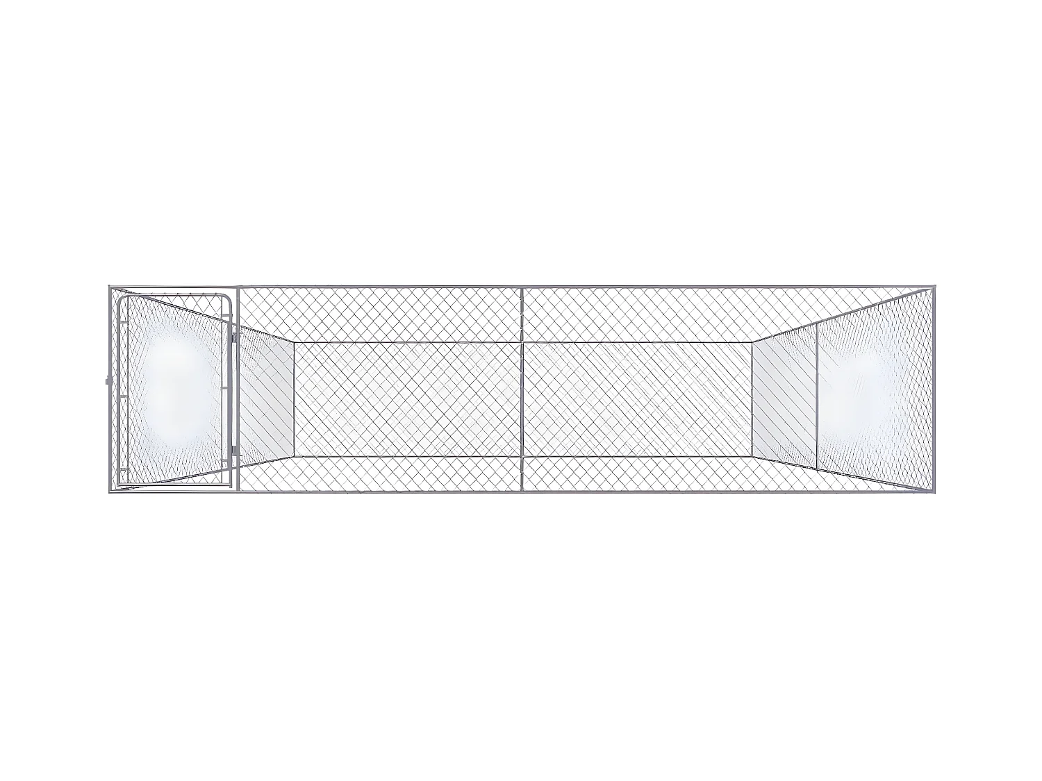 Chenil extérieur pour chiens Acier galvanisé 4x4x1 m RG3Q29004