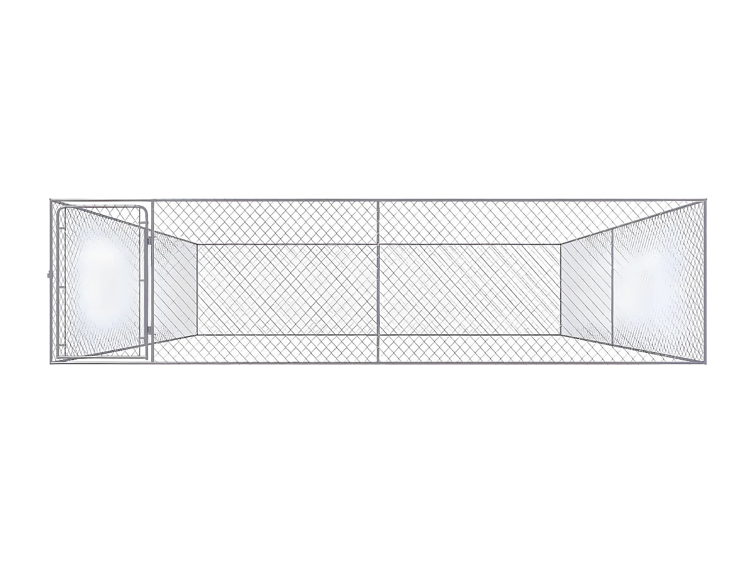 Perrera de exterior de acero galvanizado 4x4x1 m ES519937