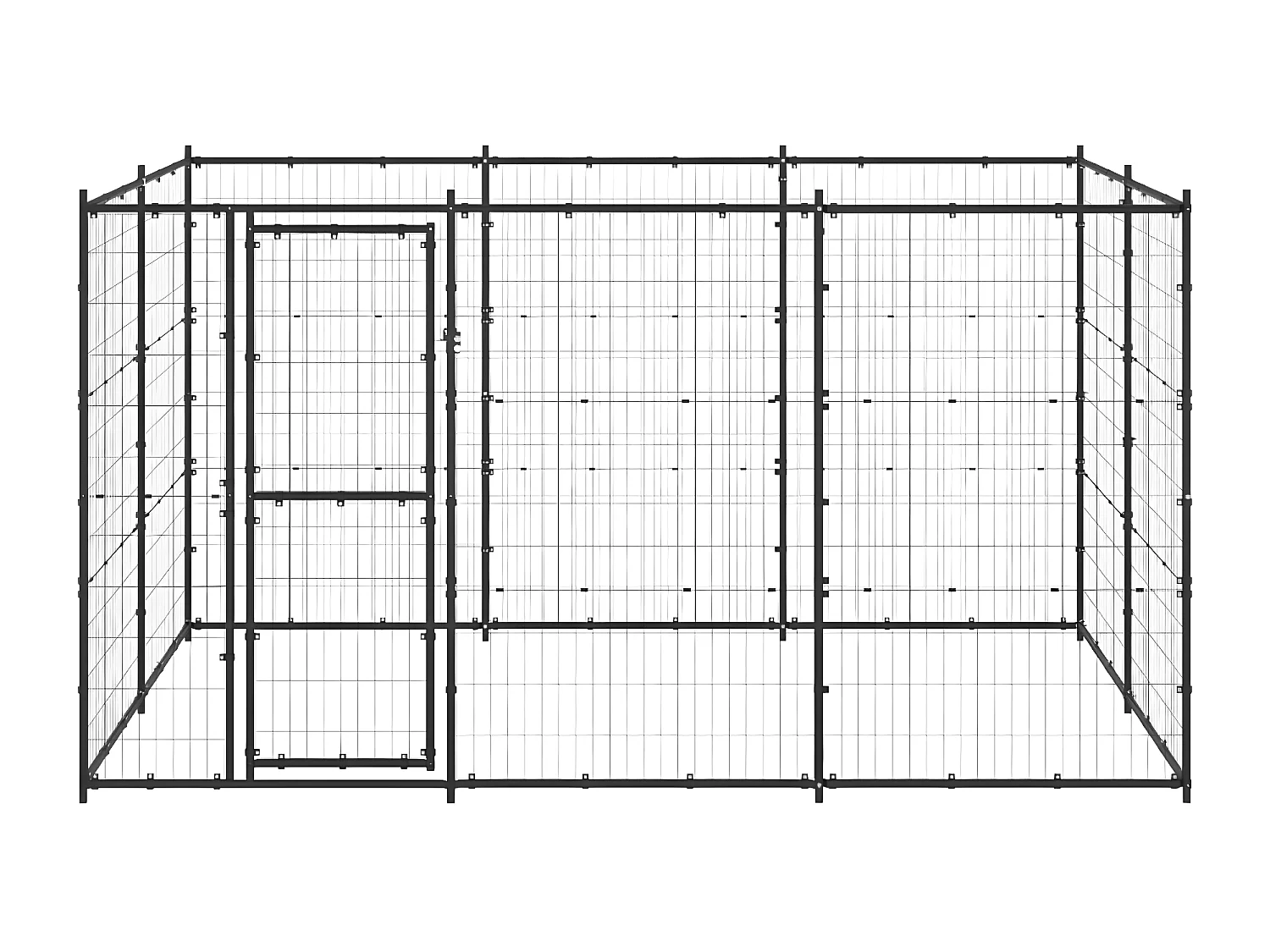 Canil de exterior 7,26 m² aço PT239380