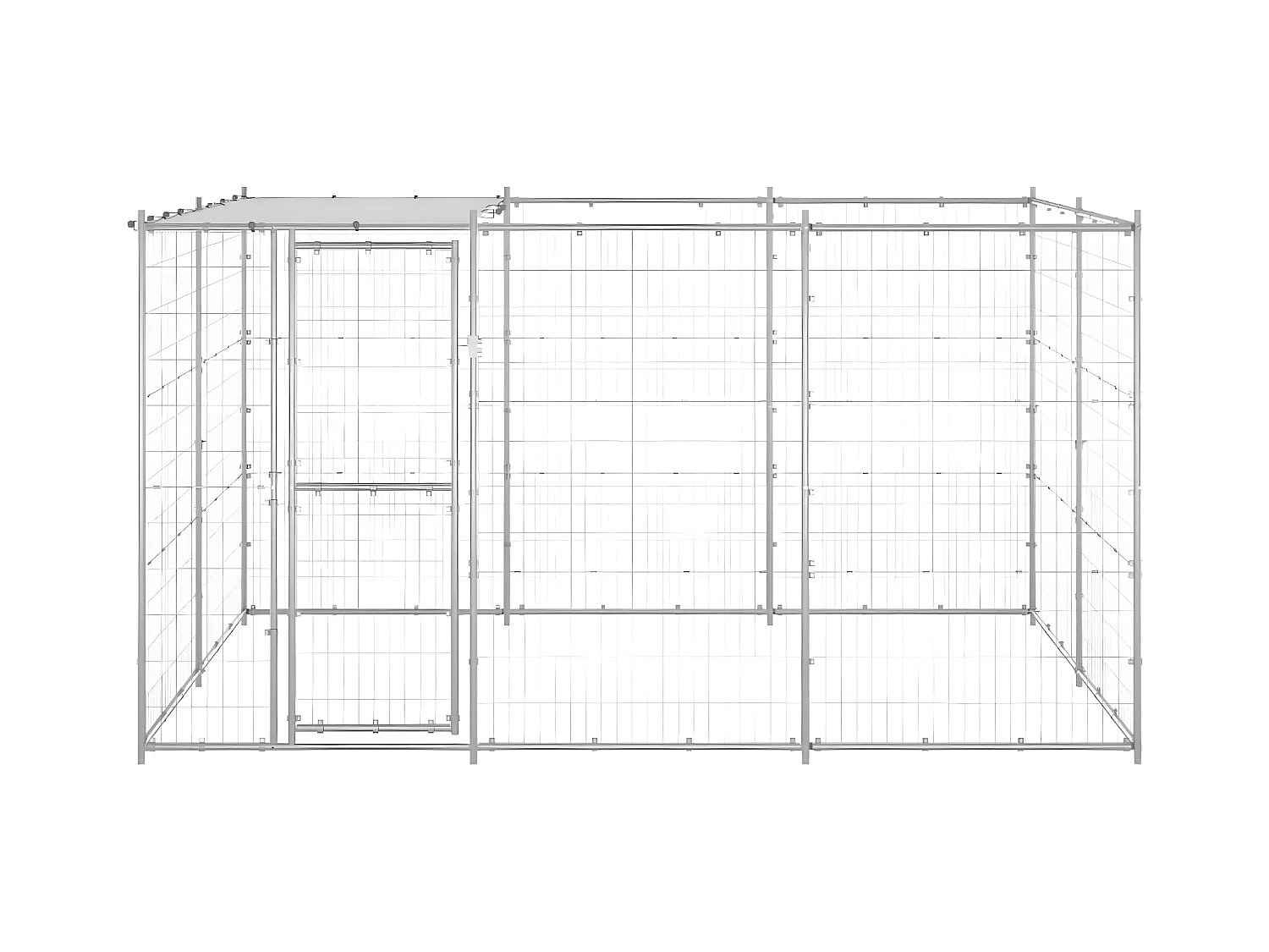Chenil extérieur Acier galvanisé avec toit 7,26 m² RG3Q64461