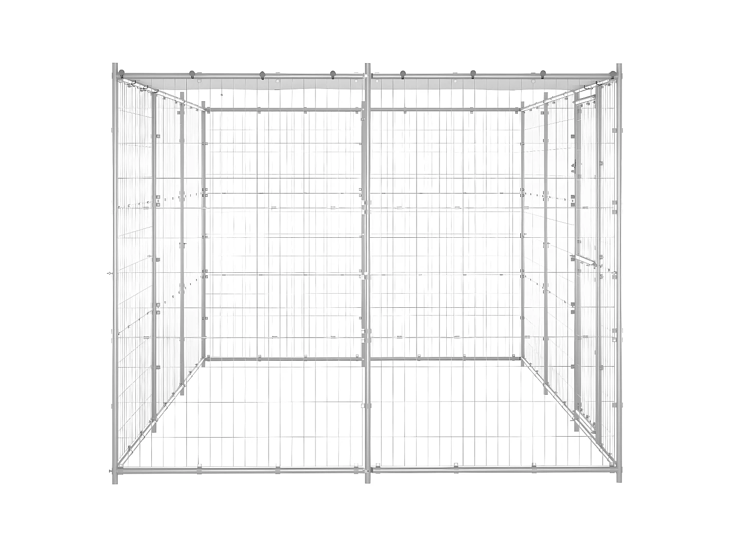 Hondenkennel met dak 7,26 m² gegalvaniseerd staal NL217007