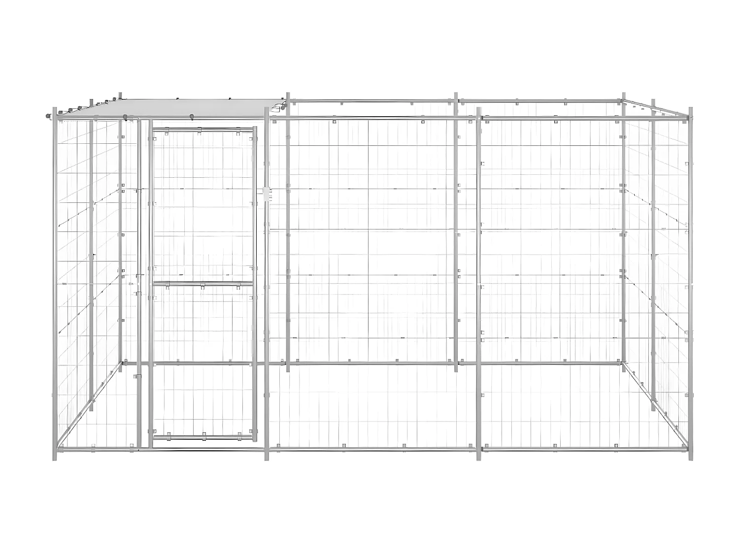 Canil de exterior com telhado 7,26 m² aço galvanizado PT437873