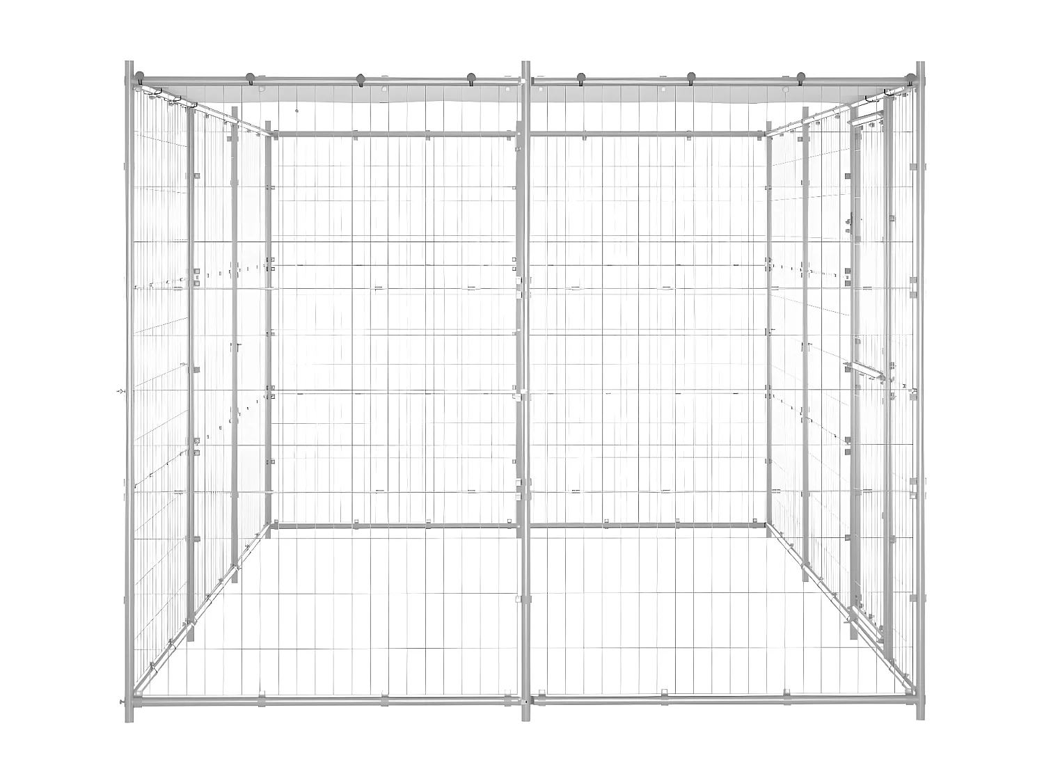 Canil de exterior com telhado 7,26 m² aço galvanizado PT437873