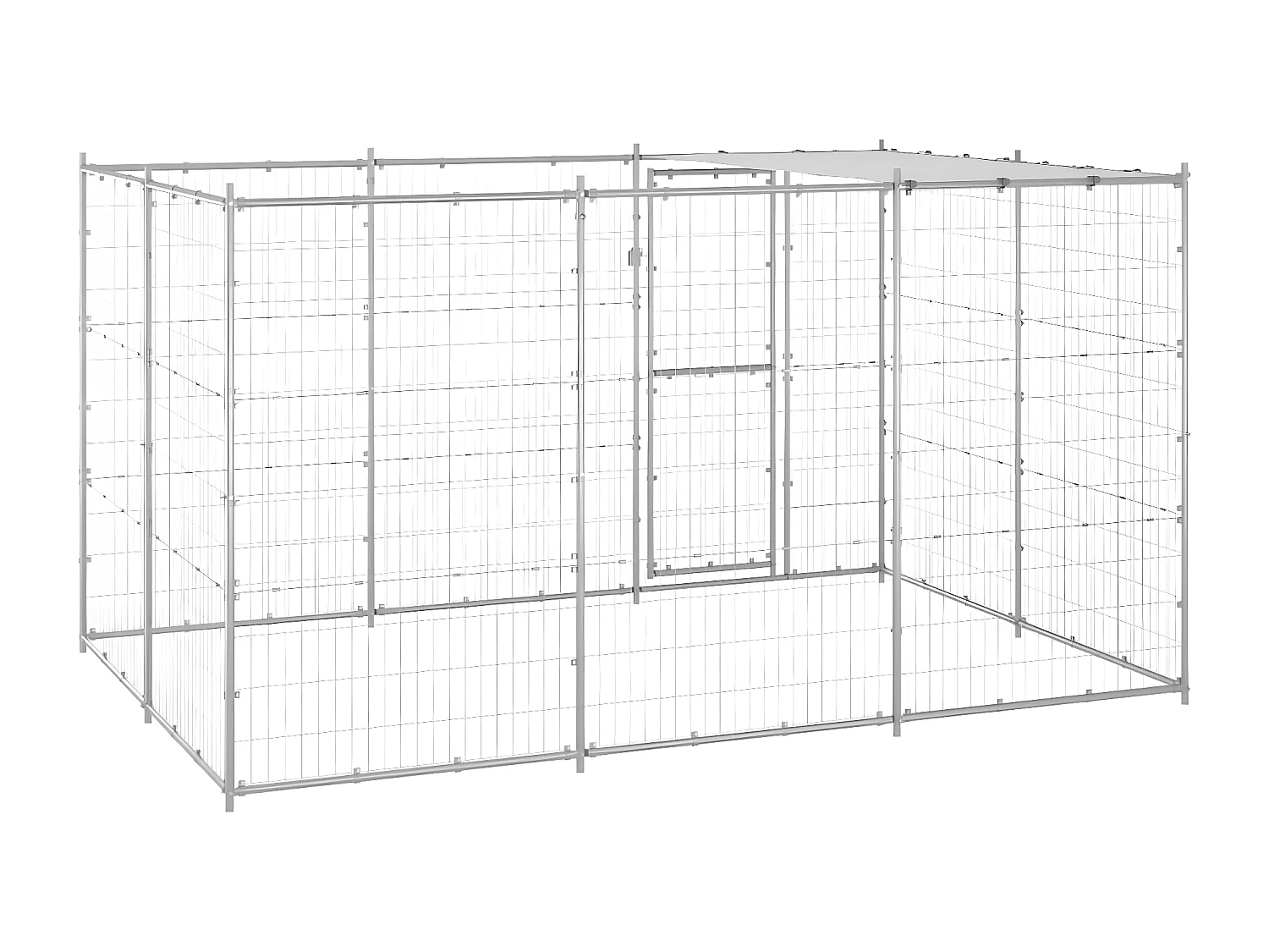 Canil de exterior com telhado 7,26 m² aço galvanizado PT437873