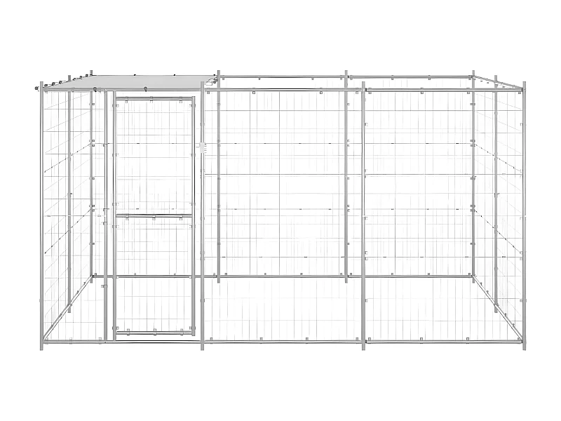 Canil de exterior com telhado 7,26 m² aço galvanizado PT437873