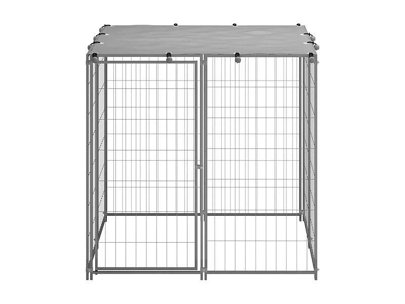 Canil para cães 110x110x110 cm aço prateado PT793706