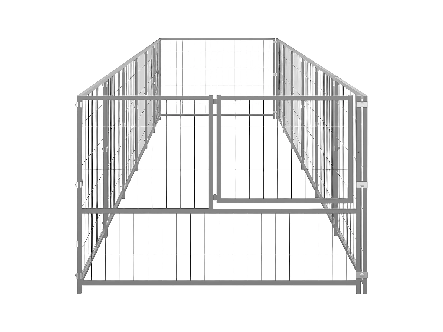 Hondenkennel 6 m² staal zilverkleurig NL319345