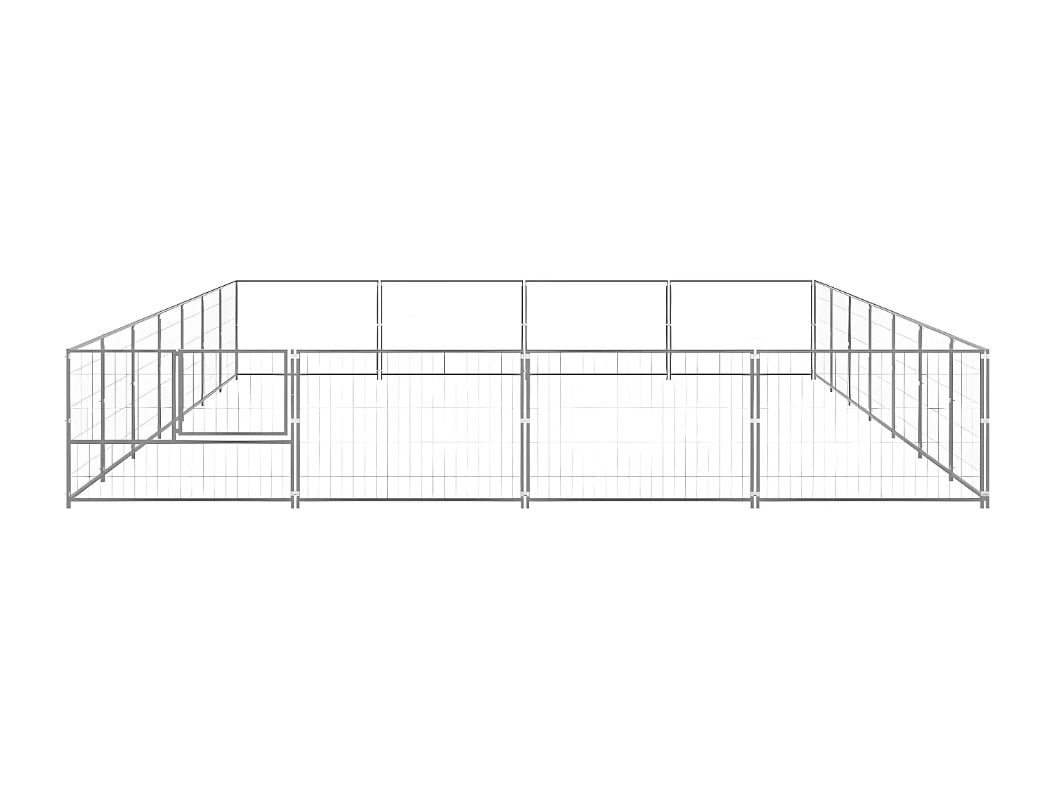 Canil para cães 28 m² aço prateado PT710338