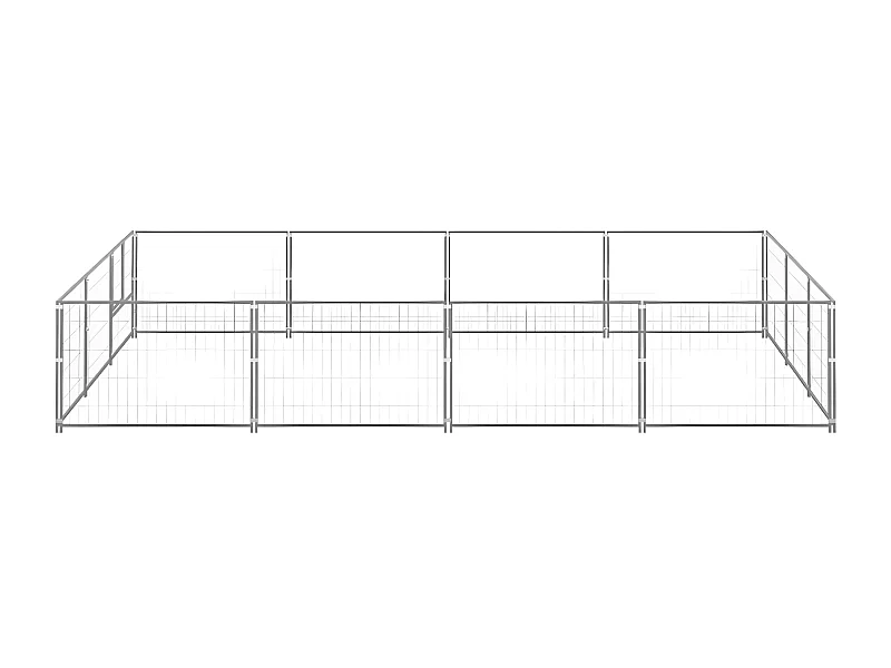 Canil para cães 12 m² aço prateado PT895198
