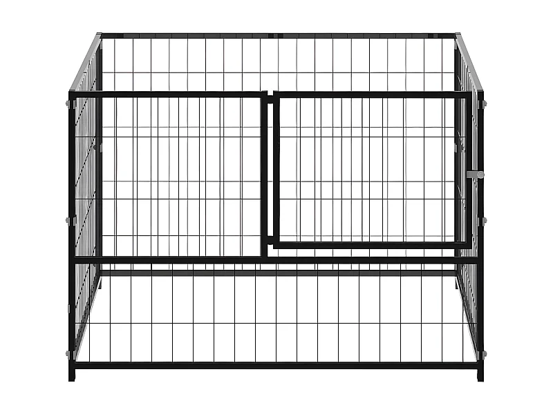 Perrera de acero negro 100x100x70 cm ES922755