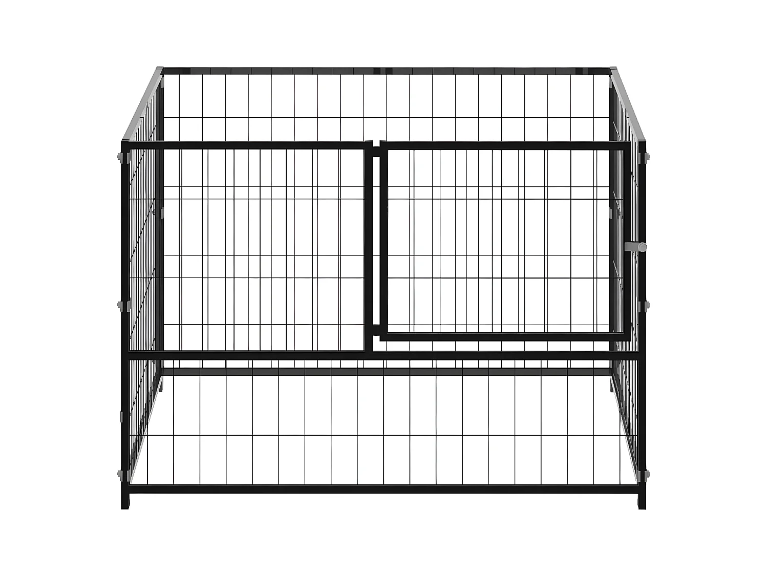 Chenil Noir 100x100x70 cm Acier RG3Q52925