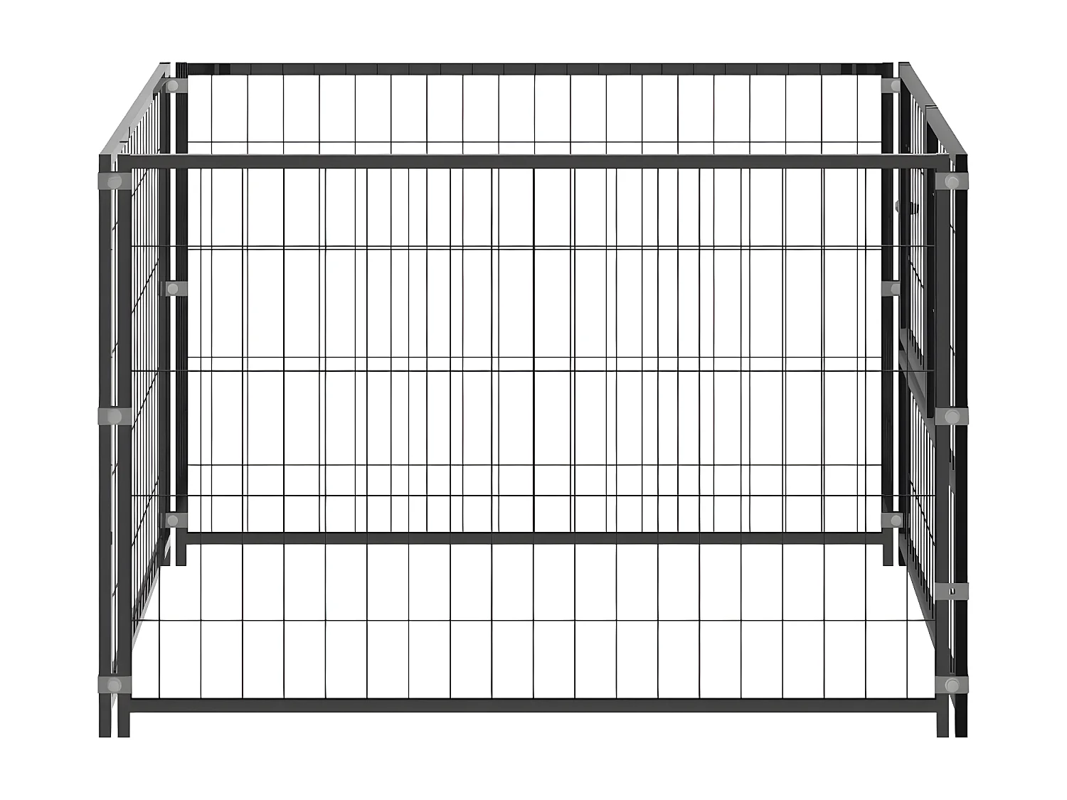 Chenil Noir 100x100x70 cm Acier RG3Q52925