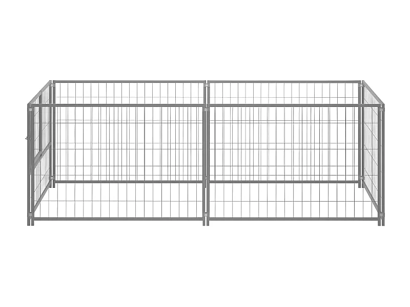 Chenil Argenté 200x100x70 cm Acier RG3Q50099