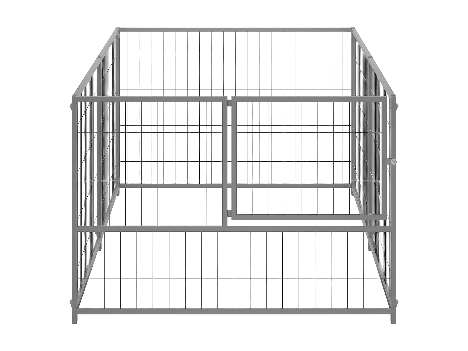 Chenil Argenté 200x100x70 cm Acier RG3Q50099