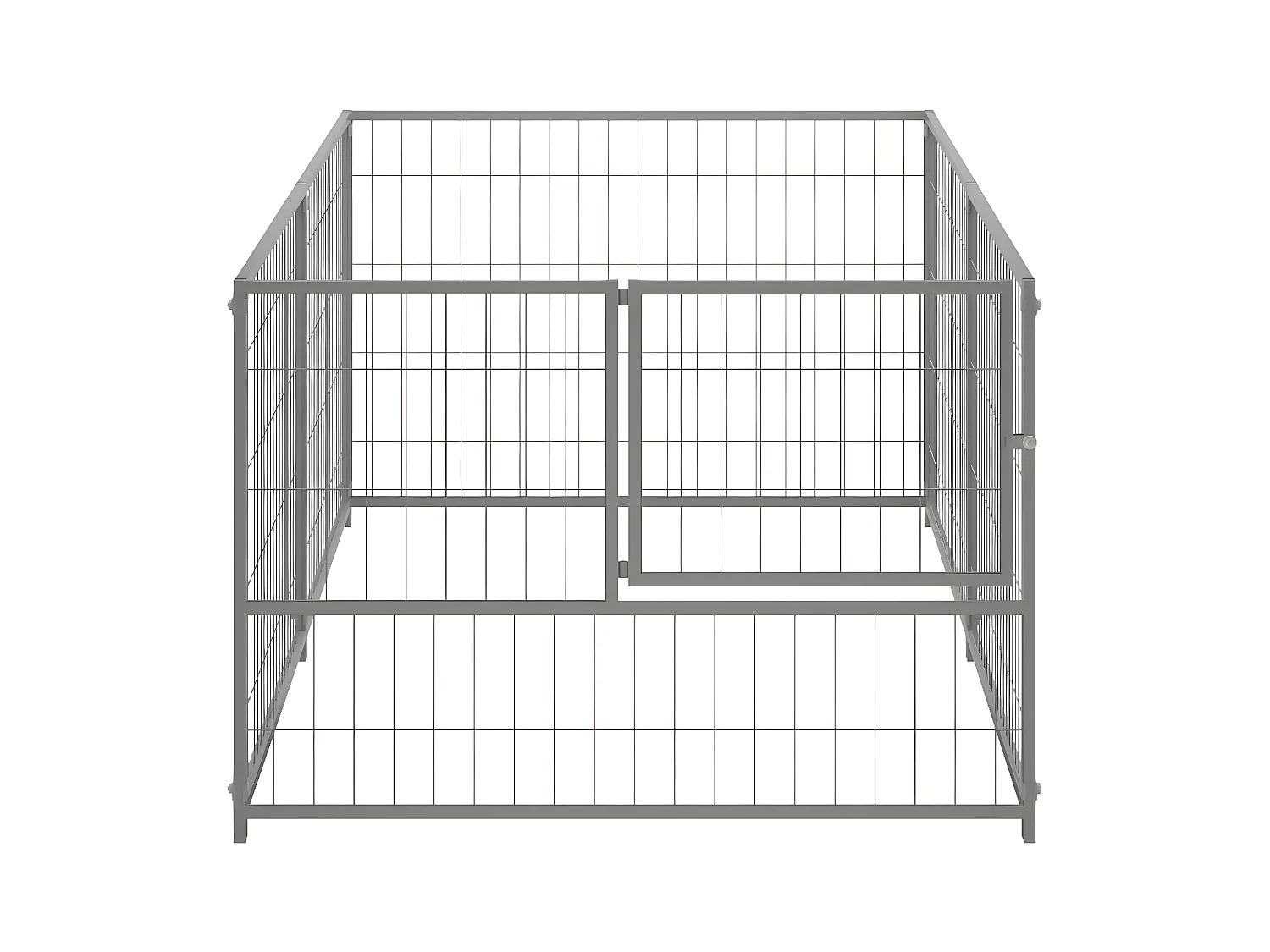 Hondenkennel 200x100x70 cm staal zilverkleurig NL291506