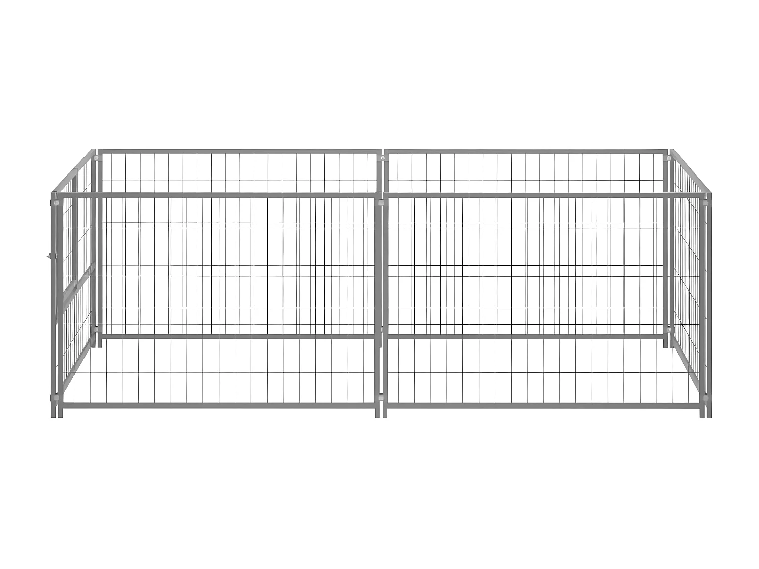 Chenil Argenté 200x100x70 cm Acier RG3Q50099