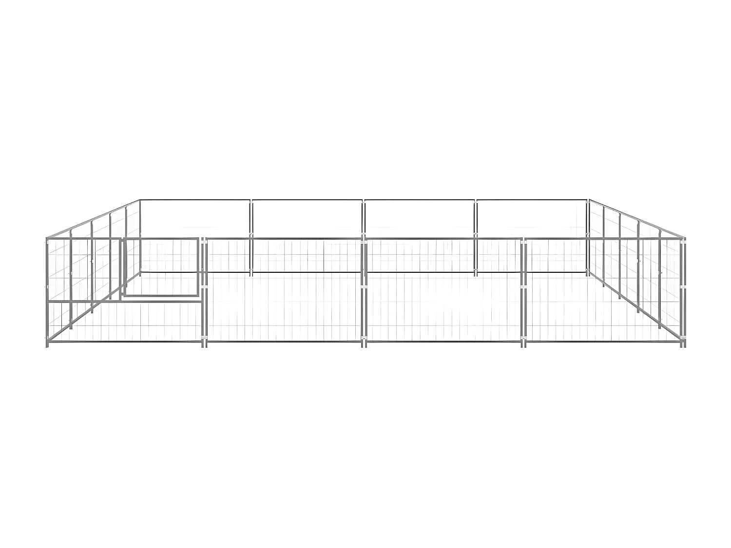 Hondenkennel 20 m² staal zilverkleurig NL552273