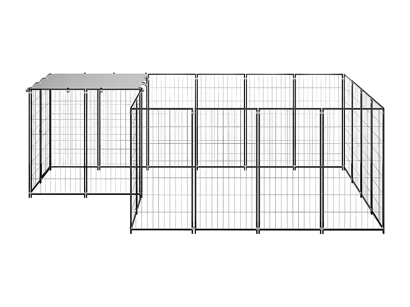 Perrera negra 6,05 m² acero ES822529