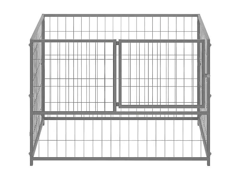 Chenil Argenté 100x100x70 cm Acier RG3Q92487