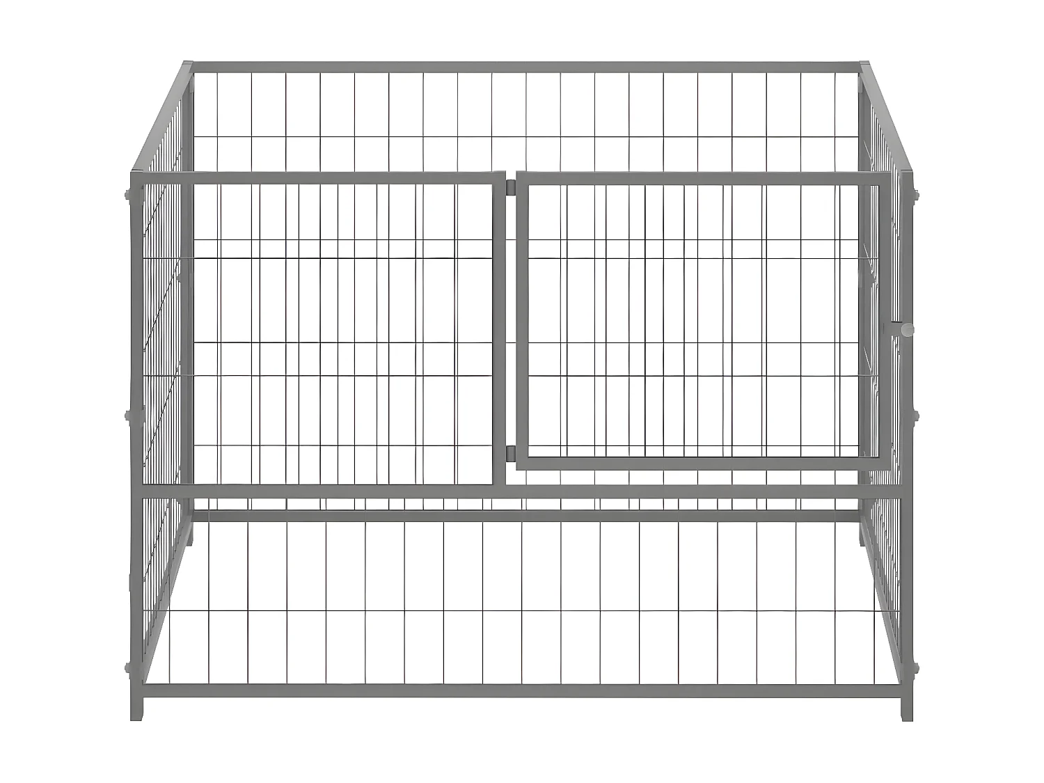 Chenil Argenté 100x100x70 cm Acier RG3Q92487
