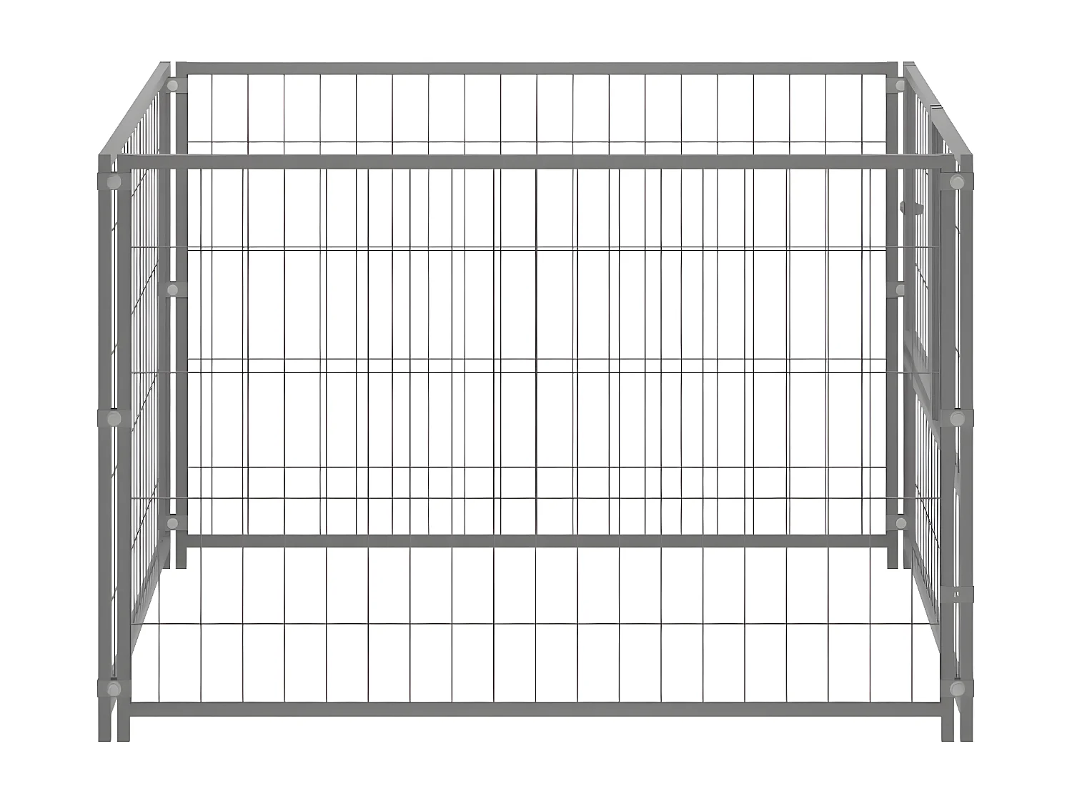 Chenil Argenté 100x100x70 cm Acier RG3Q92487