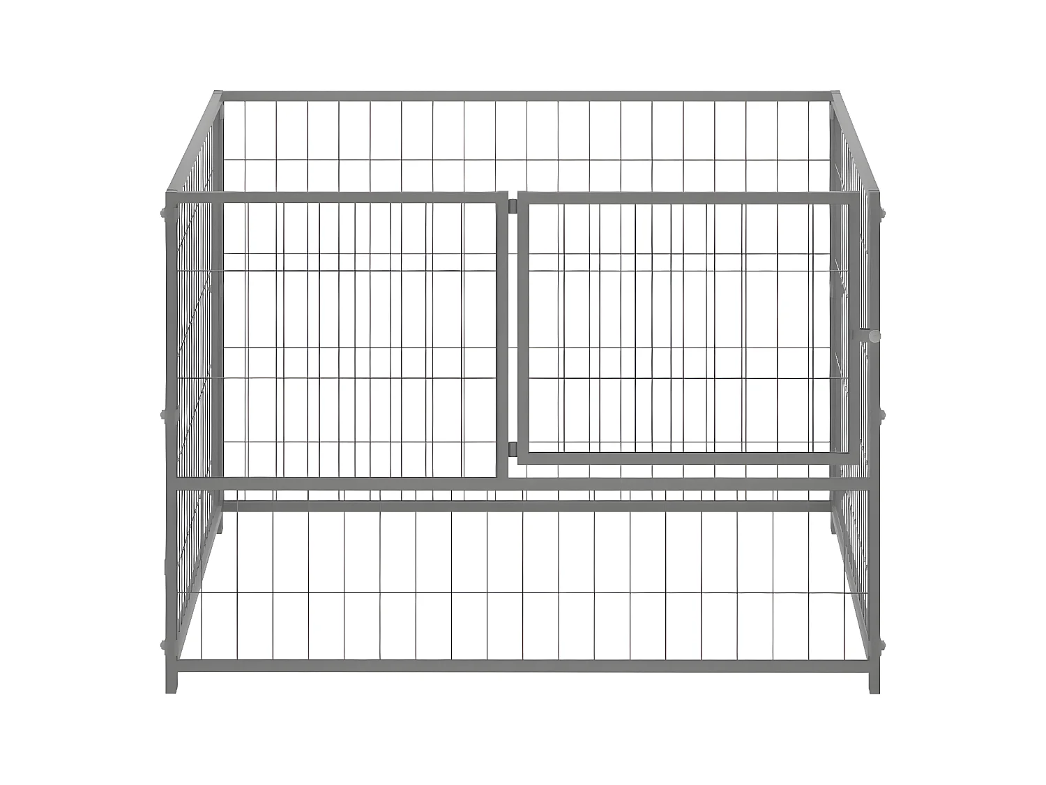 Hondenkennel 100x100x70 cm staal zilverkleurig NL957600