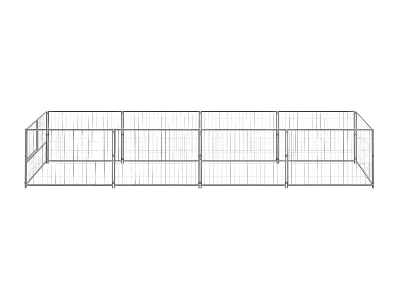 Canil para cães 4 m² aço prateado PT217424