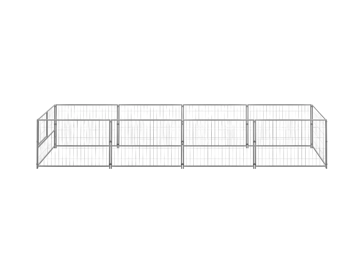 Hondenkennel 4 m² staal zilverkleurig NL175311