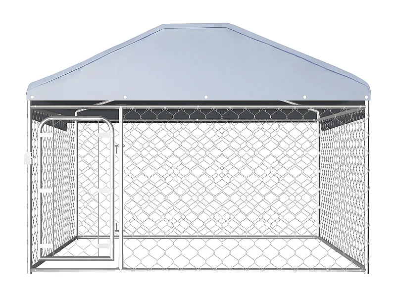 Chenil extérieur avec toit pour chiens 200 x 200 x 135 cm RG3Q21307