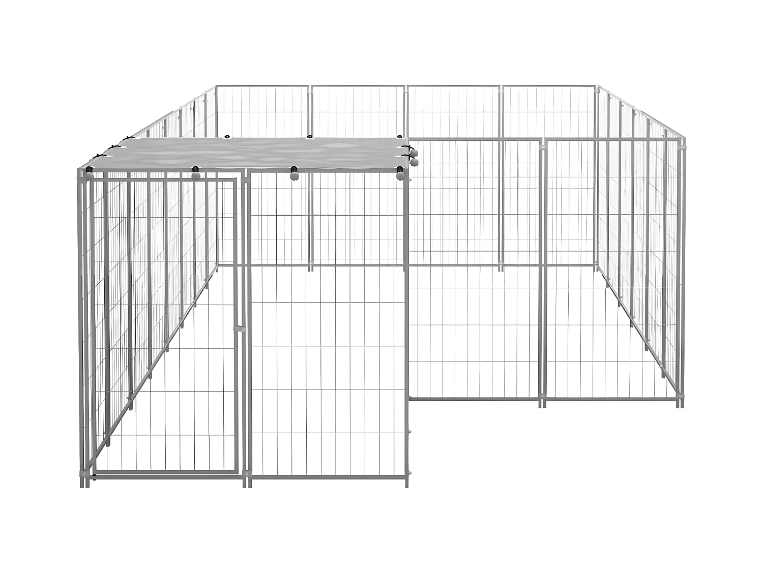 Hondenkennel 8,47 m² staal zilverkleurig NL230885
