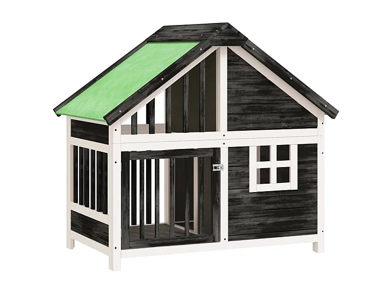 Casota para cães 96x60,5x87 cm pinho maciço cinzento PT714992