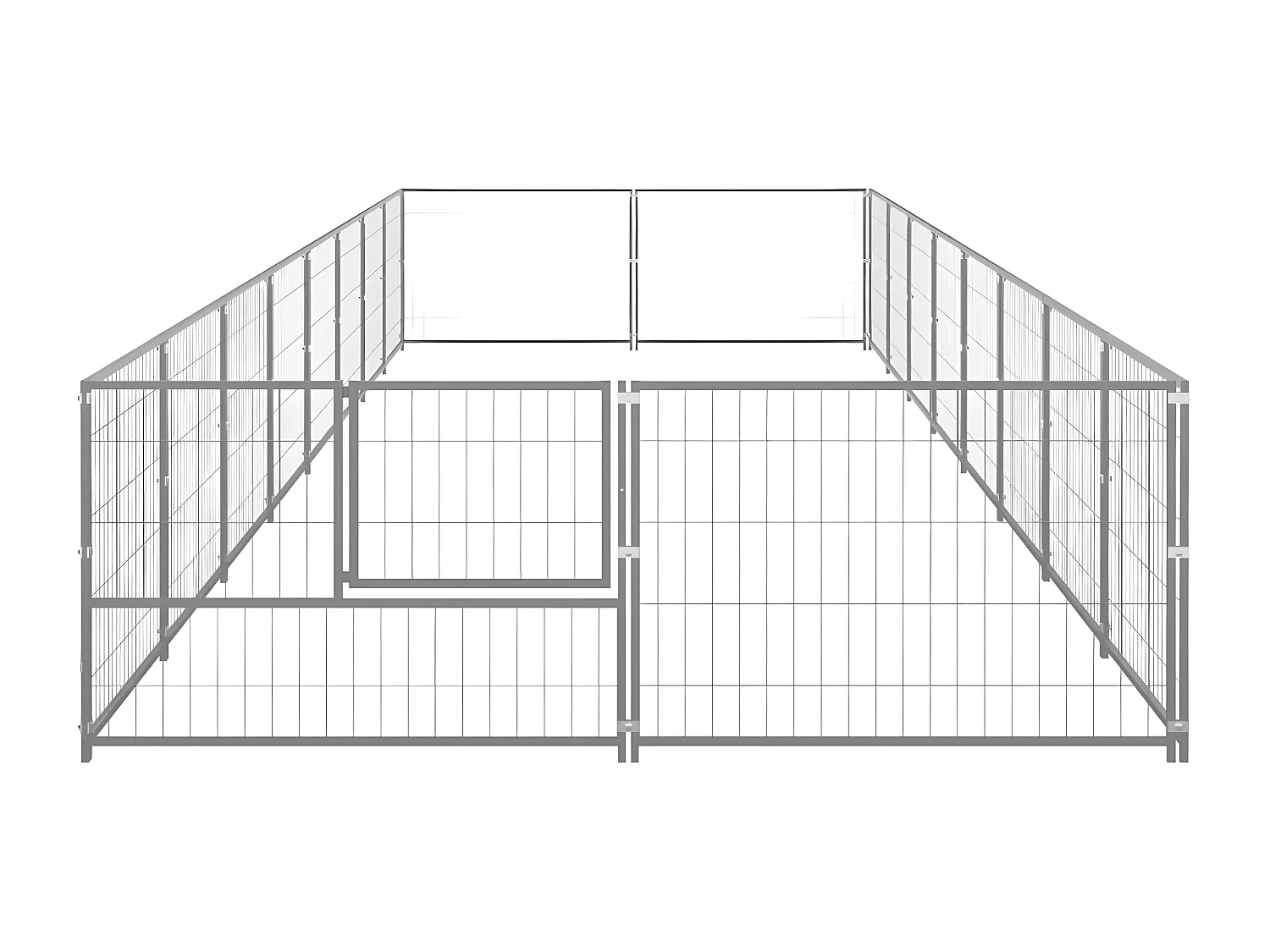 Canil para cães 16 m² aço prateado PT679181