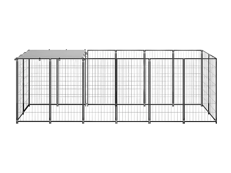 Chenil Noir 330x110x110 cm Acier RG3Q21569