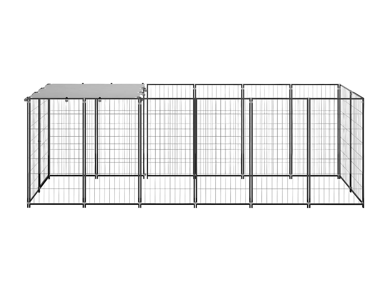 Canil para cães 330x110x110 cm aço preto PT465768