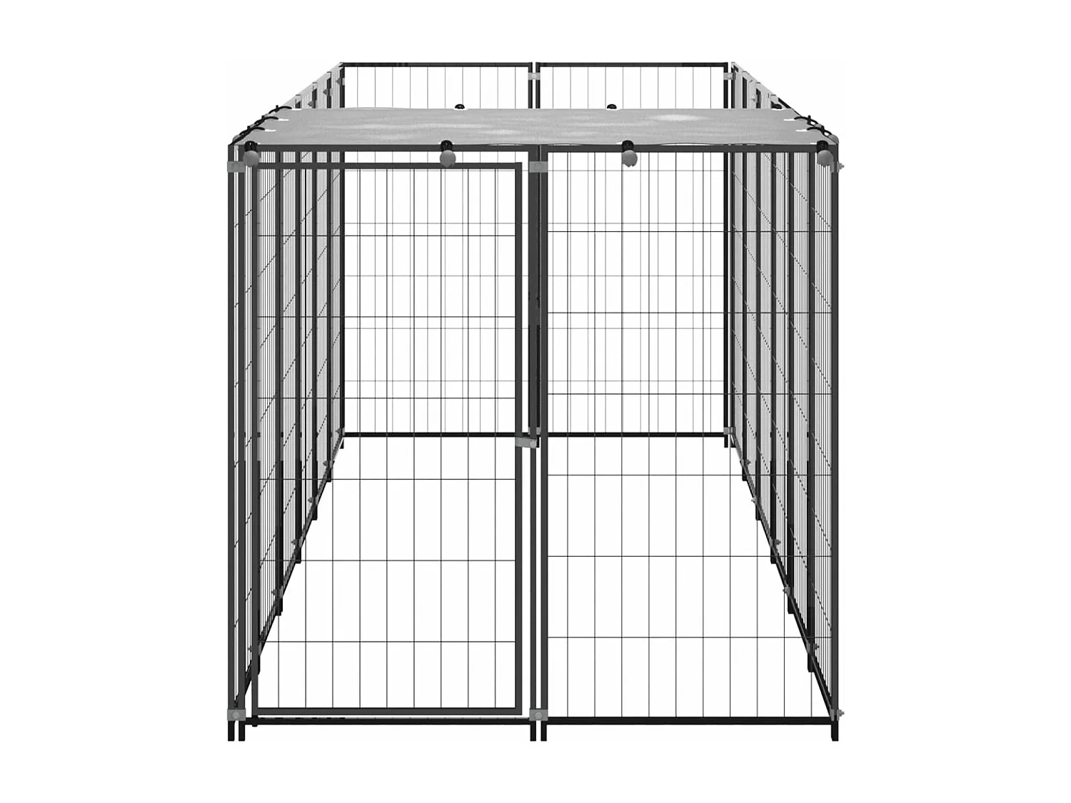 Canil para cães 330x110x110 cm aço preto PT465768