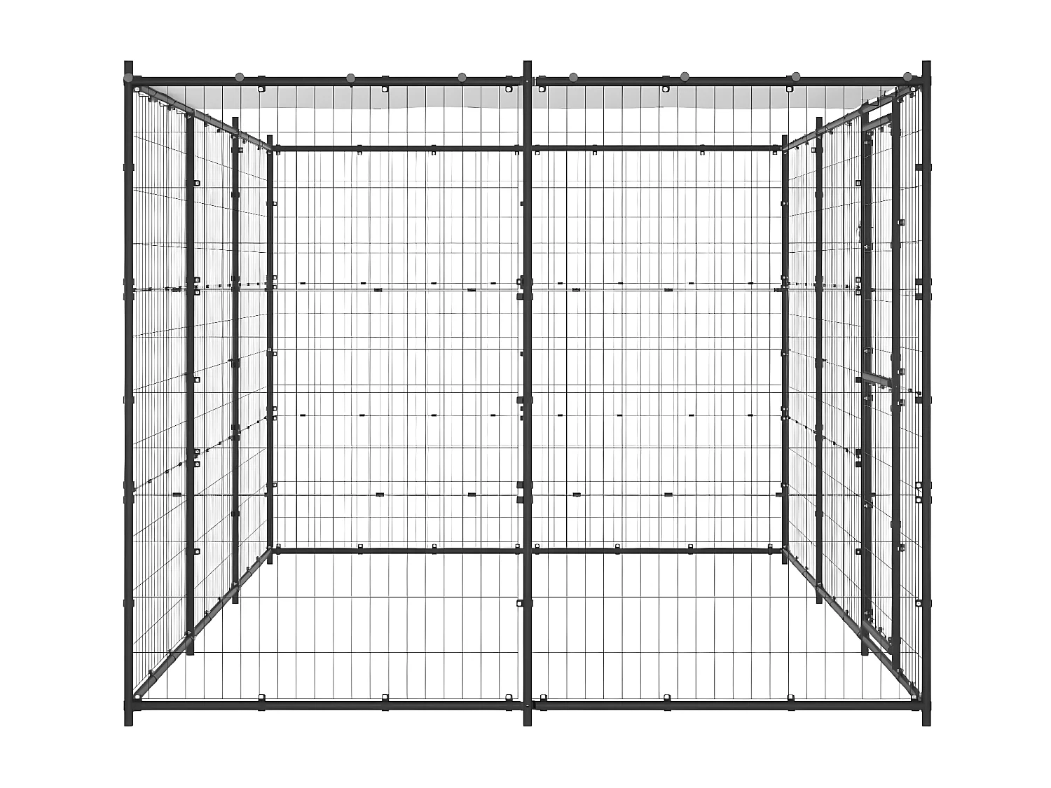 Chenil extérieur Acier avec toit 7,26 m² RG3Q37175