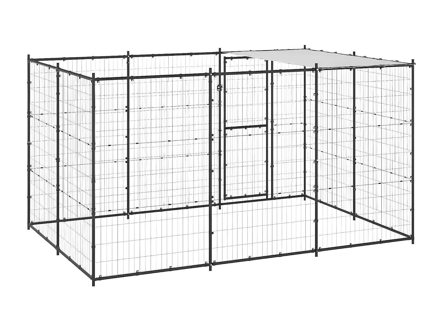 Chenil extérieur Acier avec toit 7,26 m² RG3Q37175
