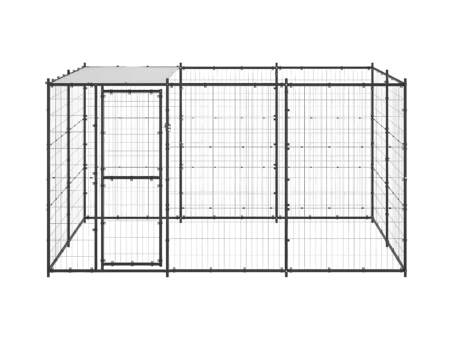 Chenil extérieur Acier avec toit 7,26 m² RG3Q37175