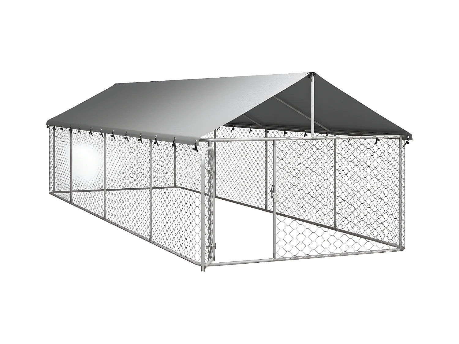 Hondenkennel voor buiten met dak 600x200x150 cm NL892076