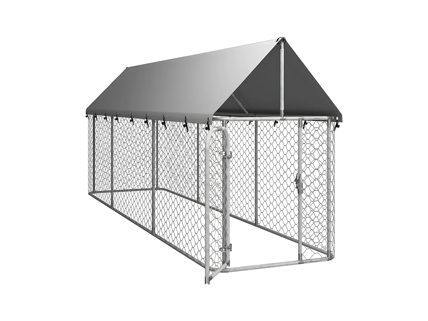Hondenkennel voor buiten met dak 400x100x150 cm NL819560