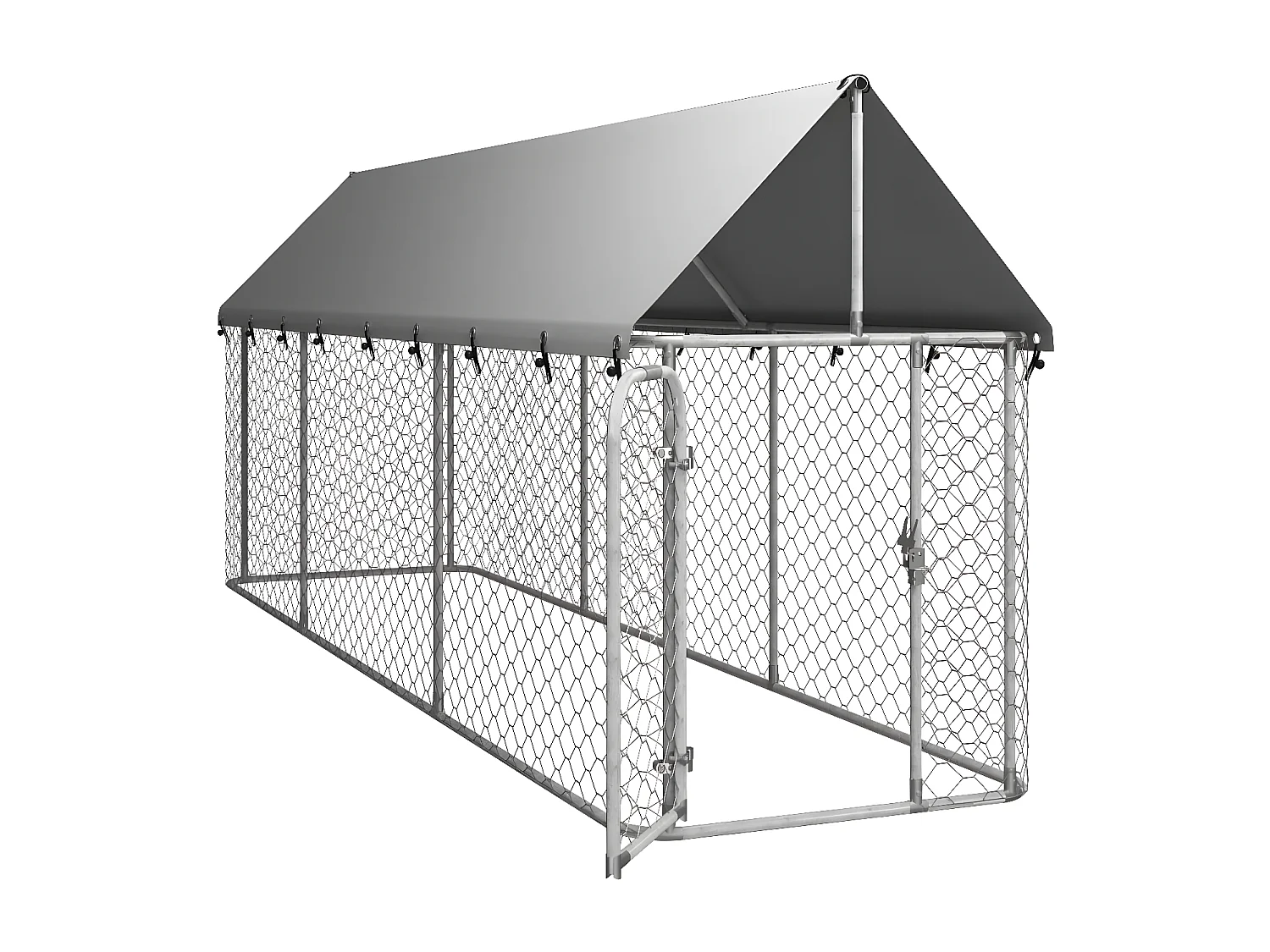 Perrera de exterior con tejado 400x100x150 cm ES988095