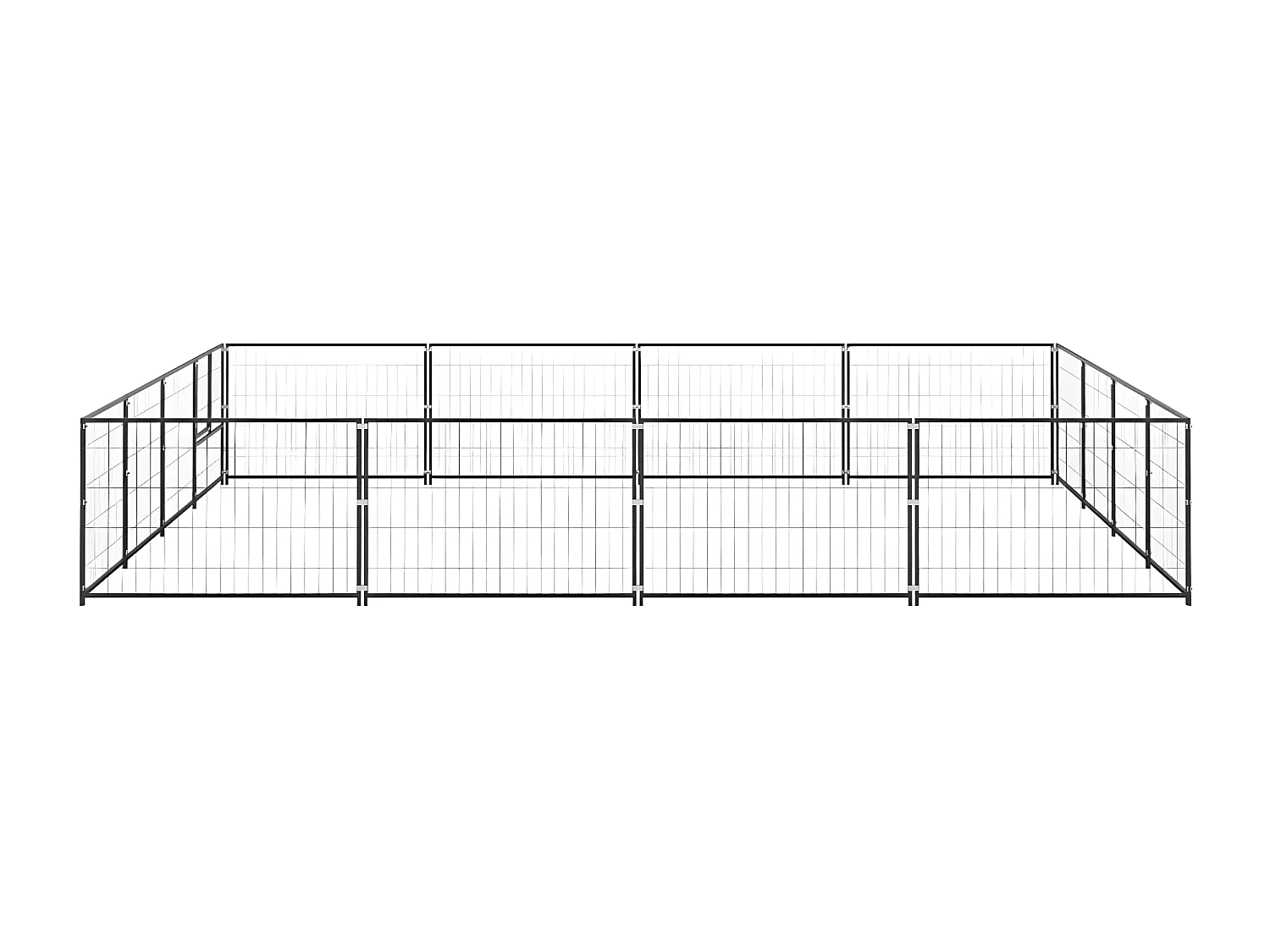 Canil para cães 16 m² aço preto PT598954