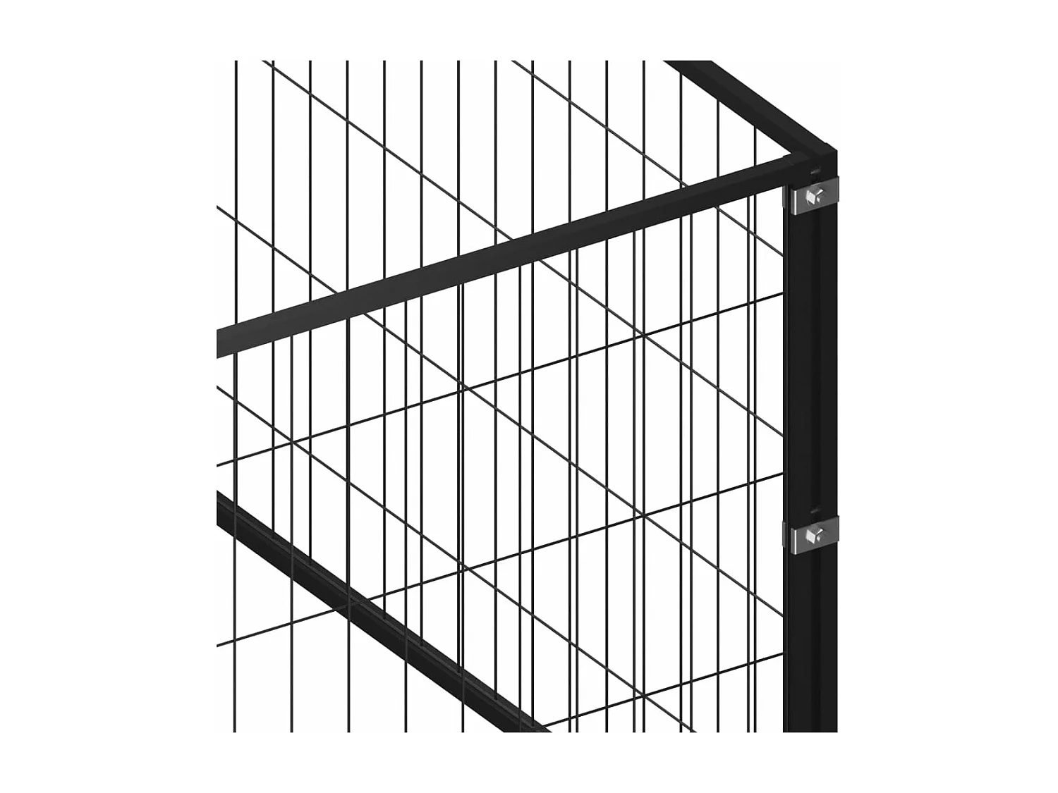 Canil para cães 16 m² aço preto PT598954