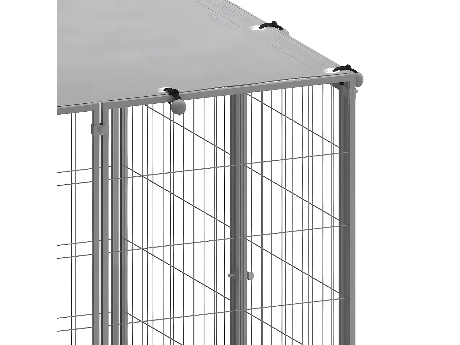 Chenil Argenté 330x110x110 cm Acier RG3Q80546